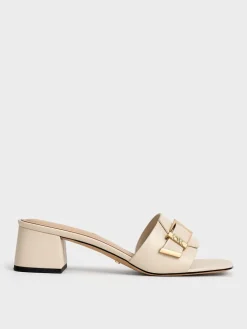 Whitney Leather Heeled Mules