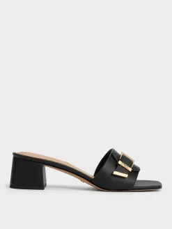 Whitney Leather Heeled Mules