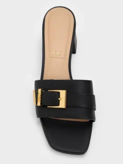 Whitney Leather Heeled Mules