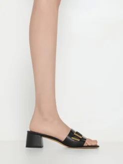 Whitney Leather Heeled Mules