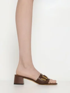 Whitney Leather Heeled Mules