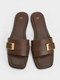Whitney Leather Slide Sandals