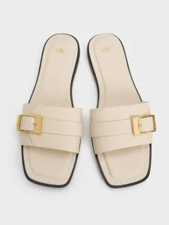 Whitney Leather Slide Sandals