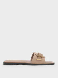 Whitney Suede & Leather Slide Sandals
