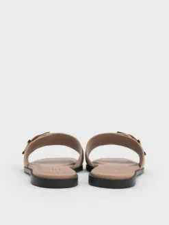 Whitney Suede & Leather Slide Sandals