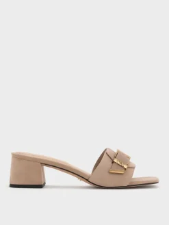 Whitney Suede & Leather Heeled Mules