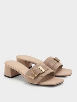 Whitney Suede & Leather Heeled Mules