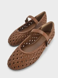 Woven Mary Jane Flats