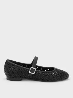 Woven Mary Jane Flats