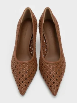 Woven Pointed Stiletto Pumps