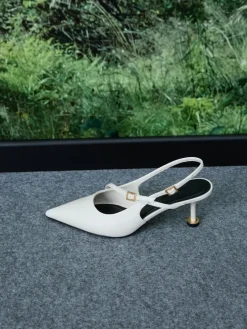 Wynn Asymmetric-Strap Slingback Pumps