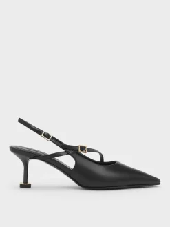 Wynn Asymmetric-Strap Slingback Pumps