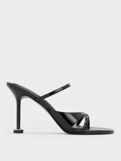Wynn Patent Strappy Heeled Mules
