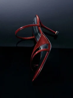 Wynn Patent Strappy Heeled Mules