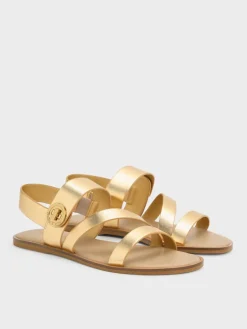 Yara Metallic Strappy Sandals