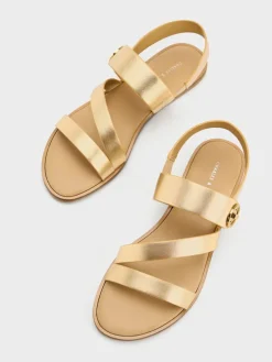 Yara Metallic Strappy Sandals