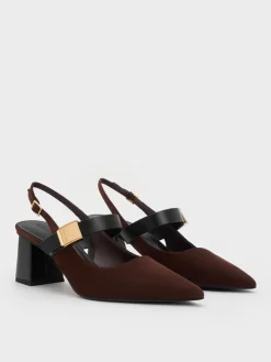 Yvette Faux Suede Mary Jane Slingback Pumps