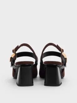 Yvette Faux Suede Mary Jane Slingback Pumps